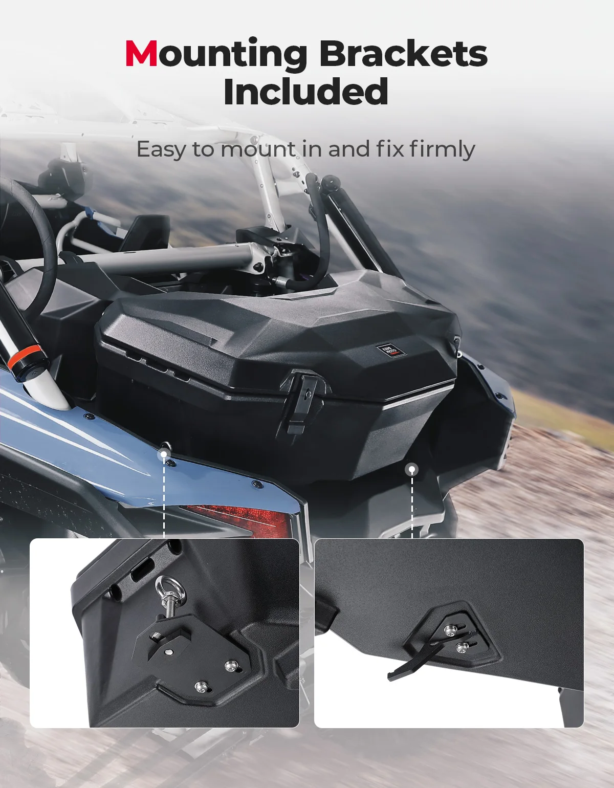 Maverick X3 Rear Cargo Storage Box 8 Gal UTV/ATV KEMIMOTO for Can-Am X3 Max Commander Outlander G2 Renegade G2S 500 570 650