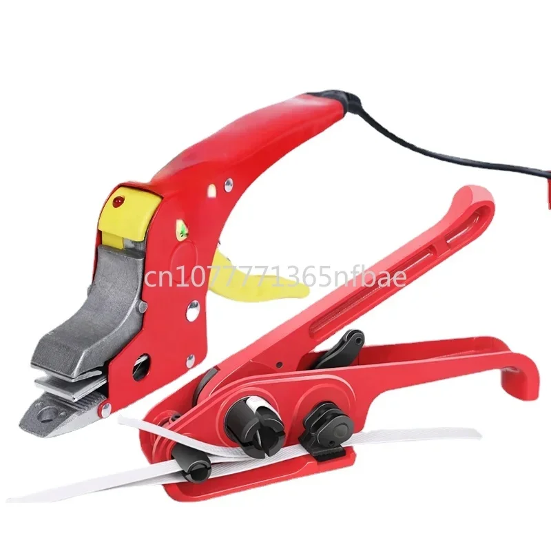 

Manual bundling of plastic PP tape lock, non buckle electric hot melt pliers