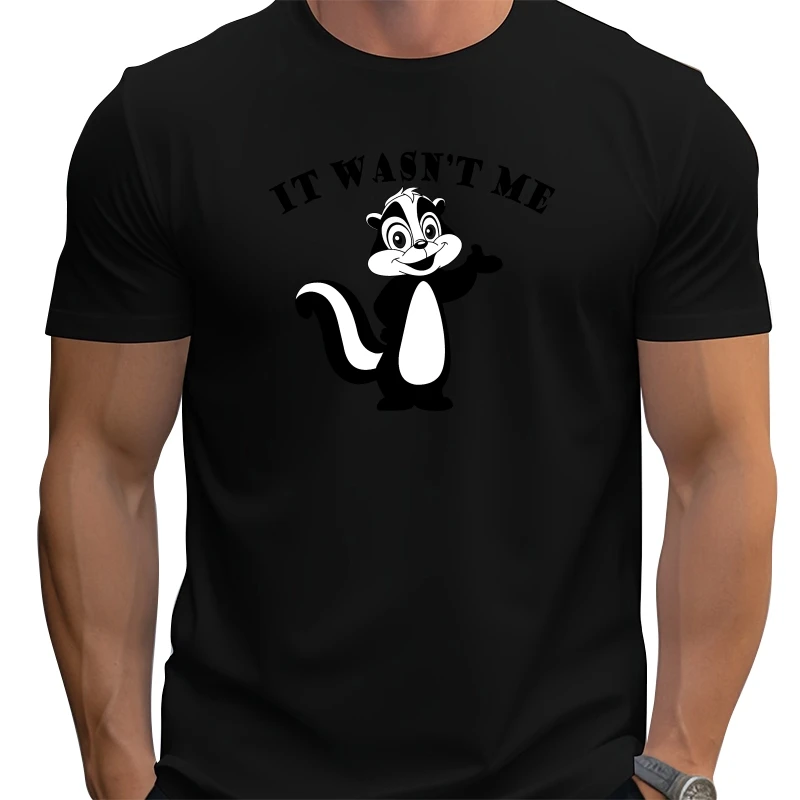 

IT WAS'T ME Skunk Stink Old Fart Smell Stinking Funny College Men's Tee Shirt432
