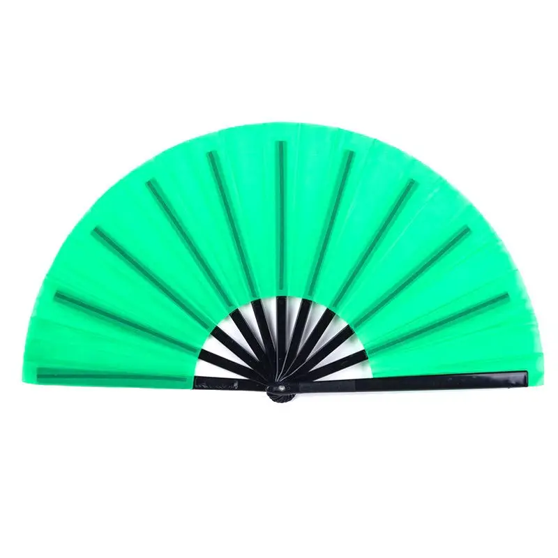 New Chinese Style Large Folding Hand Fan Plastic Fabric Fans Men Women Festival Dance Gift Wedding Fan Stage Performance Decor