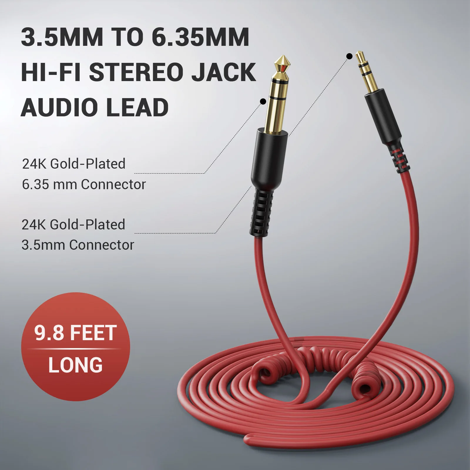 6.35 مللي متر إلى 3.5 مللي متر Aux كابل الصوت ل OneOdio Pro 10/30/50/A70/A7/HiFi DJ سماعات سماعة مشغل موسيقى مكبر صوت للهاتف سماعة