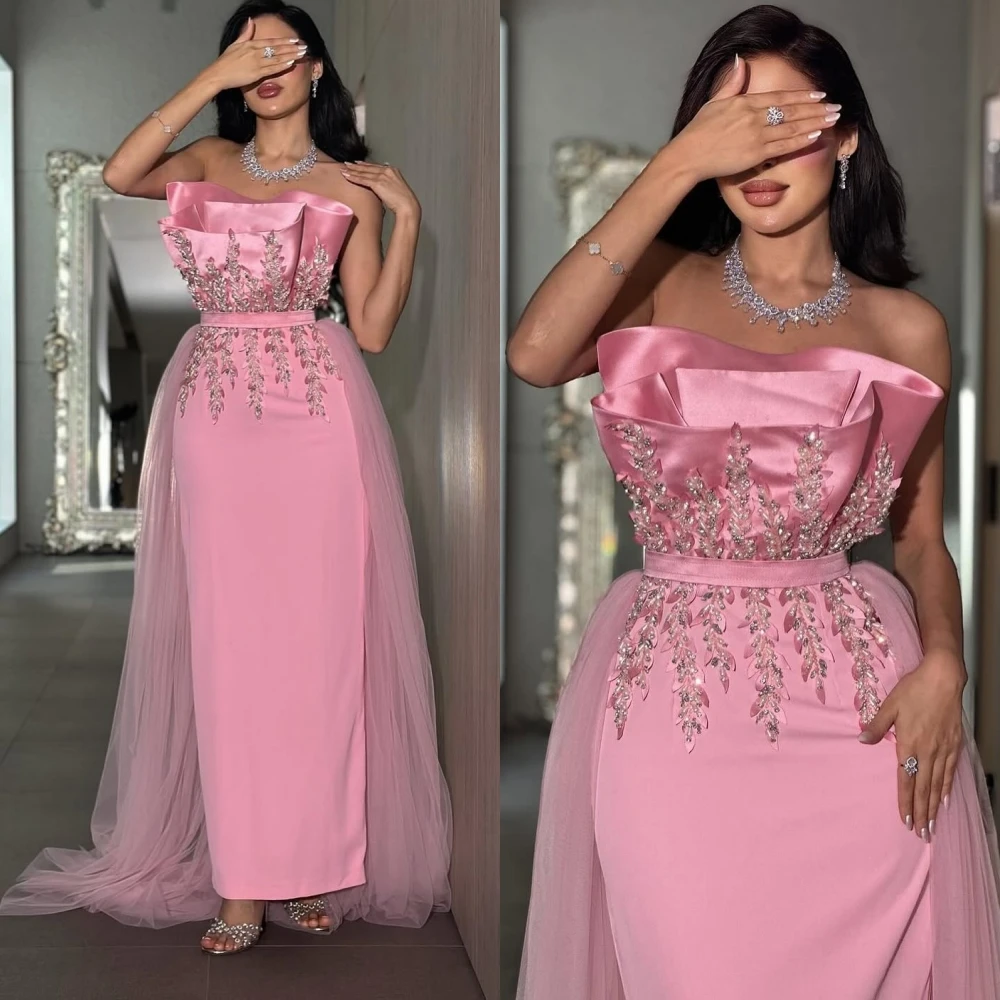 Personalizado em linha reta sem alças elegante vestido de noite formal moda moderna vestidos de celebridades de alta qualidade vestidos de ocasião sob medida
