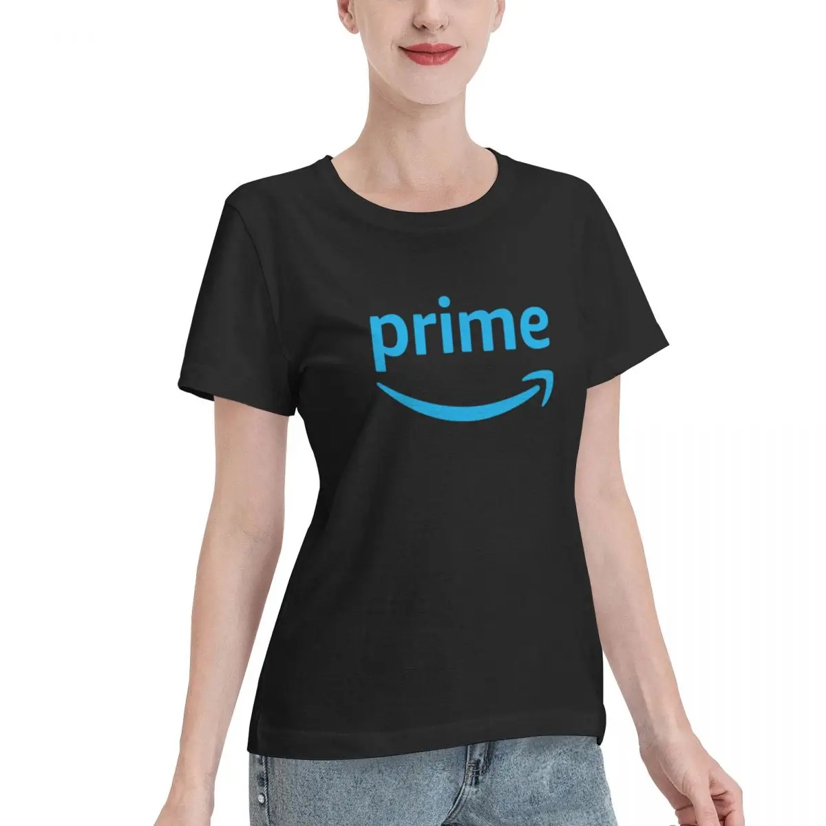 Prime Amazon Tee-Shirts Cotton T-shirts Women Short Sleeve O-Neck Tops