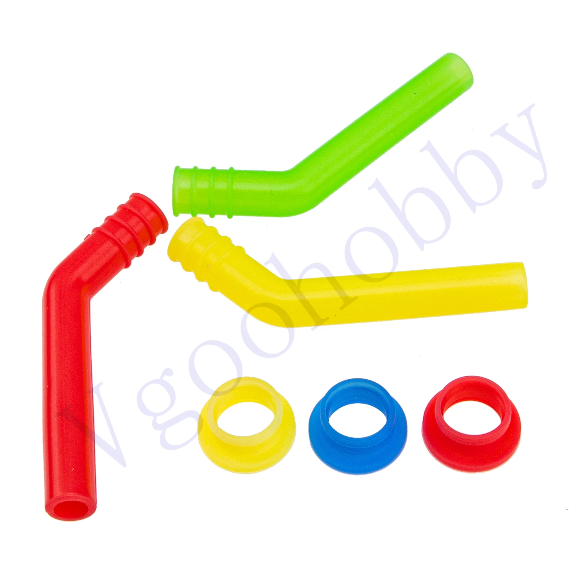 3Pcs RC Exhaust Extension Tube Silicone Pipe & Silicone Tubing Sleeves for HSP Traxxas HPI Himoto Redcat 1/8 1/10 RC Car Truck