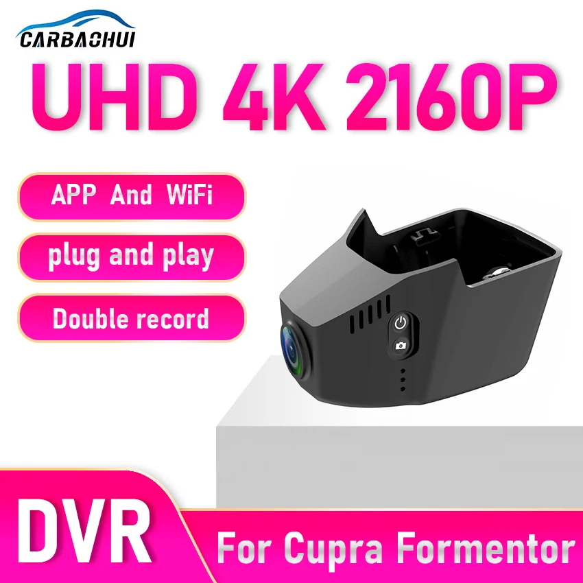 

Видеорегистратор 4K для Cupra Formentor (2021-2025), автомобильный видеорегистратор с Wi-Fi и ночным видением, циклическая запись, стиль OEM