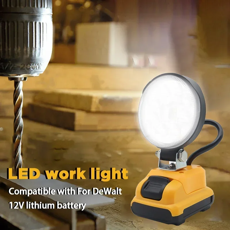 3 inch Car LED Work Light Flashlight Electric Torch Spotlight Camping lamp For DeWalt 12V Li-ion Battery DCB120 DCB121 DCB123