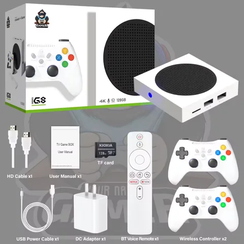 Android TV Game Console G8 Quad-core Dual System 4K HD 100Mbps 60000 Retro Games 400 PSP Games WiFi BT 2.4G Wireless Controller