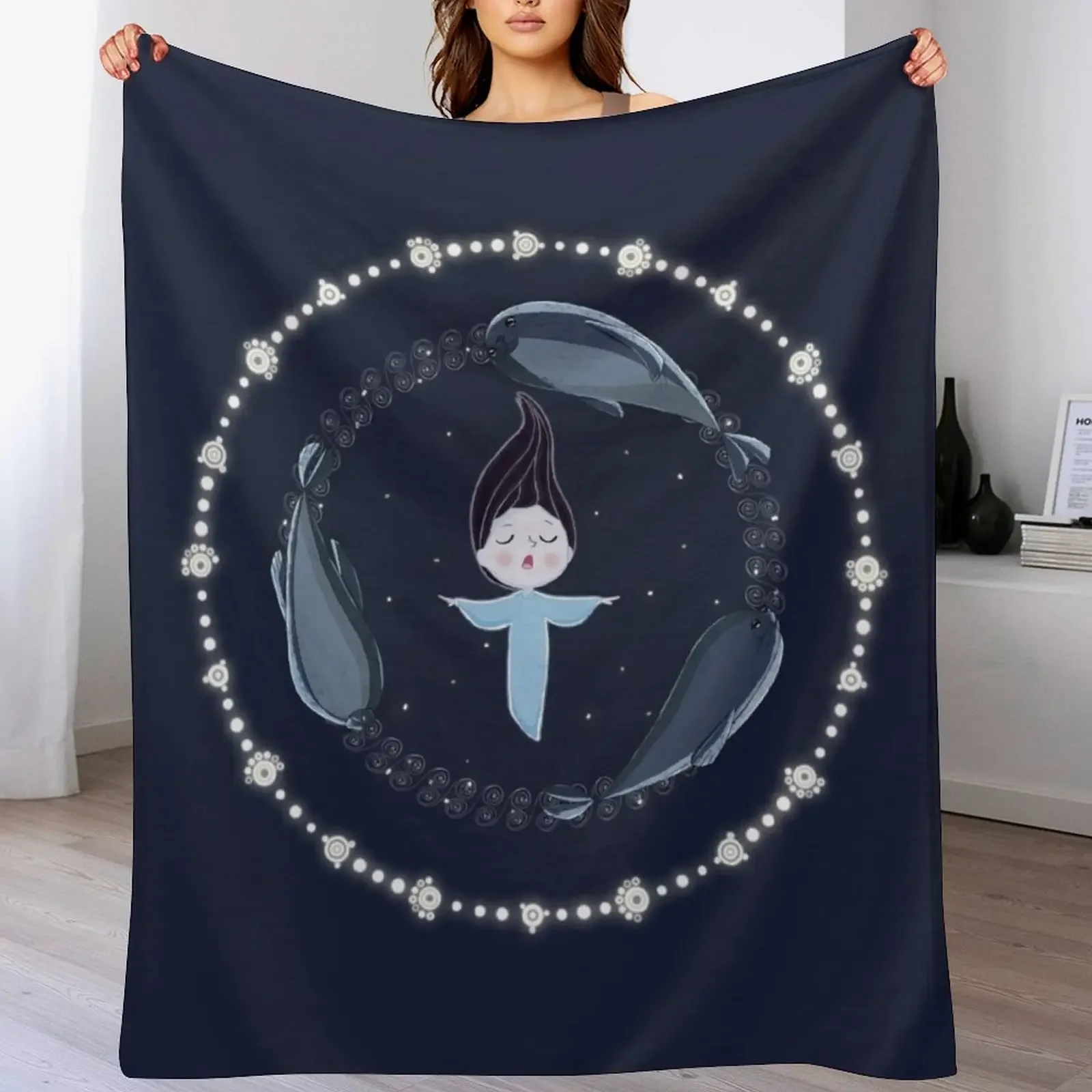 

Song of the Sea - Selkie and seals Throw Blanket Plush Fuzzy Cozy Blanket for Couch Sofa