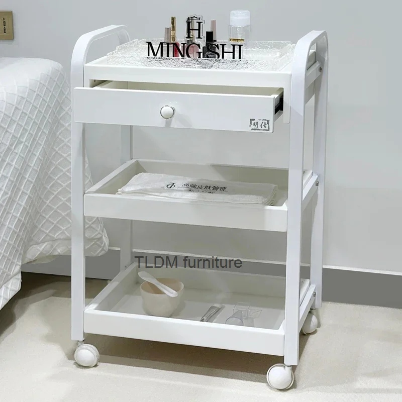 

Cart Beauty Salon Trolley Utility Drawers Cosmetic Rolling Salon Trolley Medical Storage Carrito barbershop furniture GY50GP