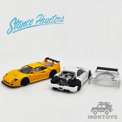 Stance Hunters 1:64 F40 LM Yellow/White Diecast Model Car