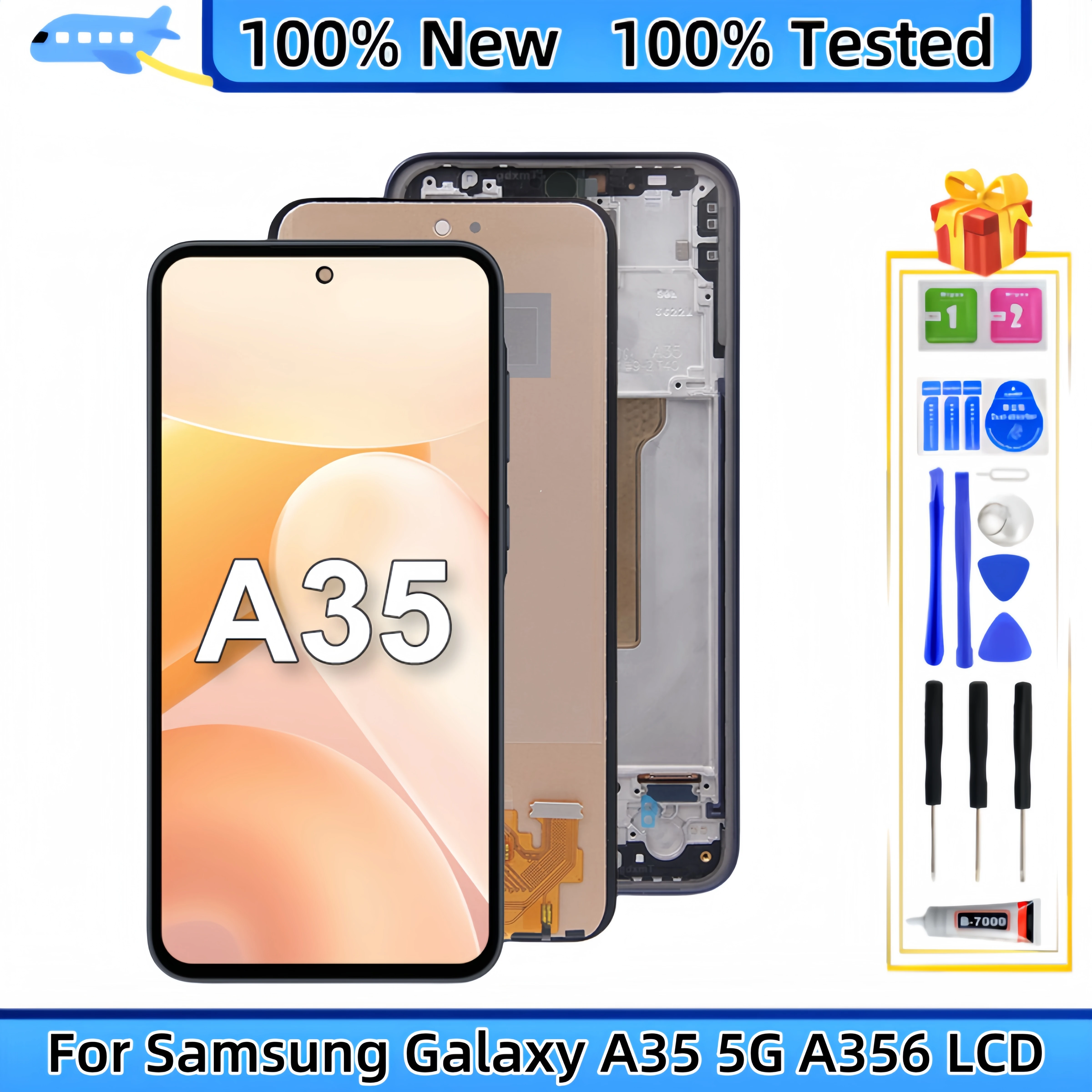 LCD Display Touch Screen Digitizer Assembly Replacement, Samsung Galaxy A35, A356, SM-A356B, SM-A356E, SM-A356U