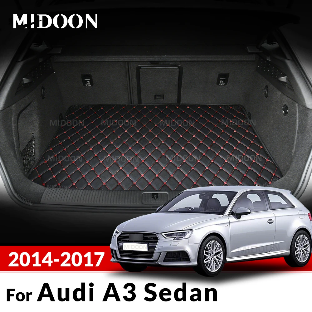 

MIDOON Car trunk mat for Audi A3 Sedan 2014 2015 2016 2017 cargo liner carpet interior accessories cover