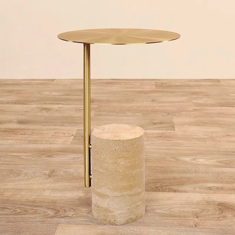

Living room sofa coffee table bedside corner marble small round table