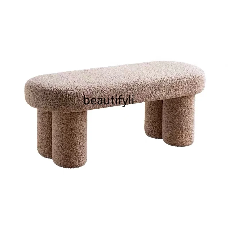 

Household Shoe Changing Stool Bedroom Bed End Stool Light Luxury Sofa Stool Cloakroom Bench