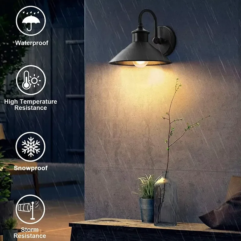 Outdoor Aluminum Light Emitting Diode Barn Light Waterproof Garden Wall Light Patio Villa Balcony Corridor Farmhouse