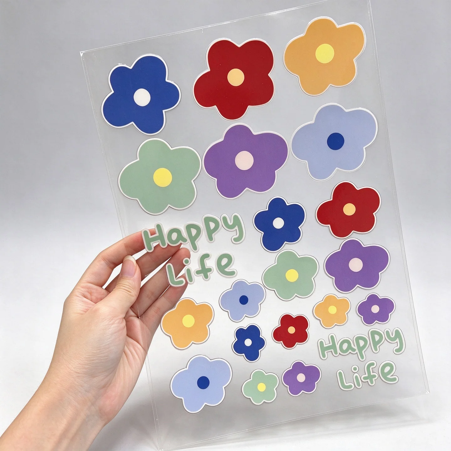 Smile Flower UV Transfer Sticker Crystal Glossy Permanent Decals DIY Decor Water Bottle Phone Case Motorcycle Helmet Storage Box