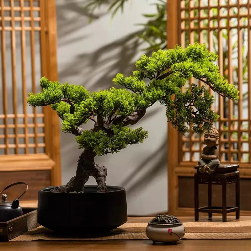 

Simulated Beauty Pine Welcome Pine Green Plant Bonsai Ornament