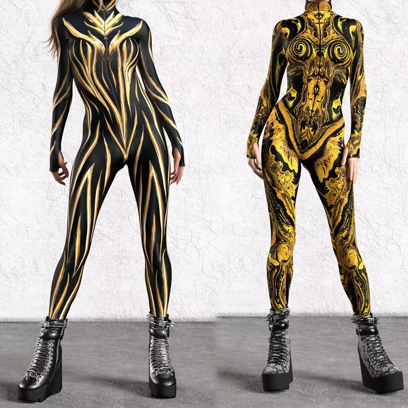 

Cool Punk Jumpsuit Mechanical Armor Cosplay Bodysuit Steampunk Costume Halloween Party Shows Men Women Performance Suit