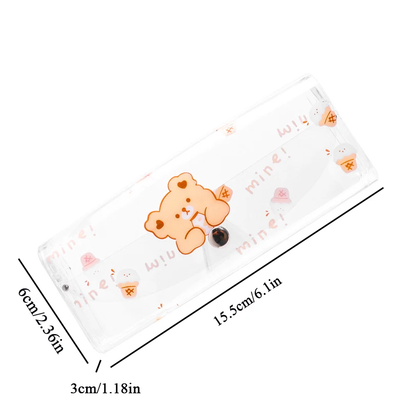 1 Pcs Portable Eyewear Boxes PVC Glasses Box Cute Girl's Transparent Glasses Case Carry Box Cute Cartoon Animal Fruit