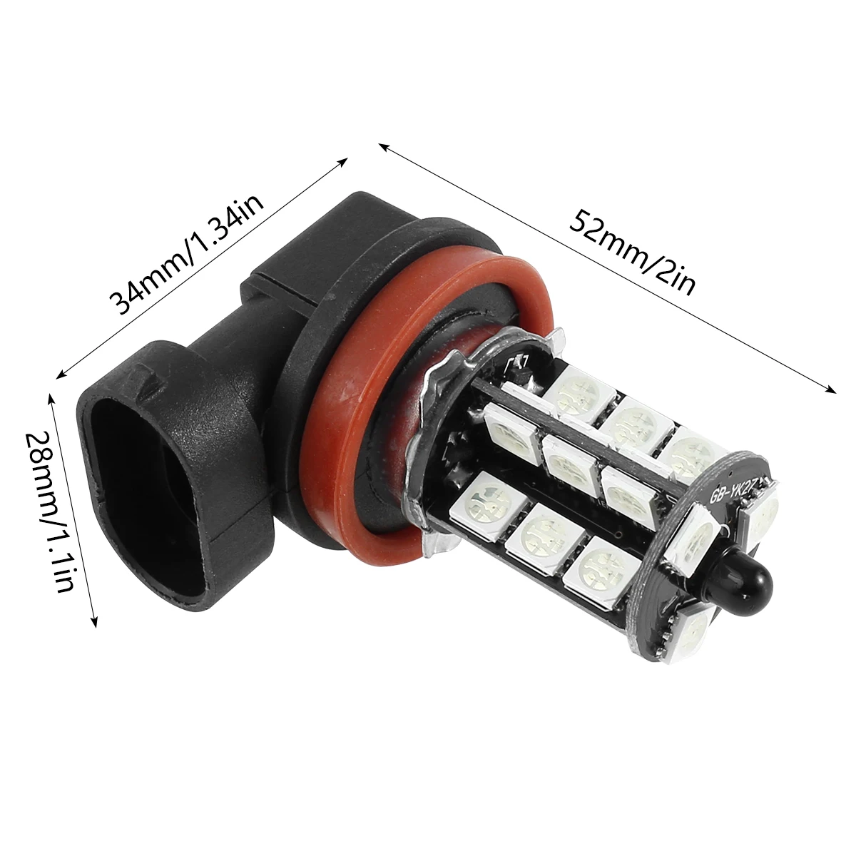 2 قطعة 27 LED أضواء الضباب للسيارة H8/H11 RGB مصابيح الضباب مع جهاز التحكم عن بعد الملونة 360 °   شعاع زاوية 4 طرق لمبات الضباب الأمامية