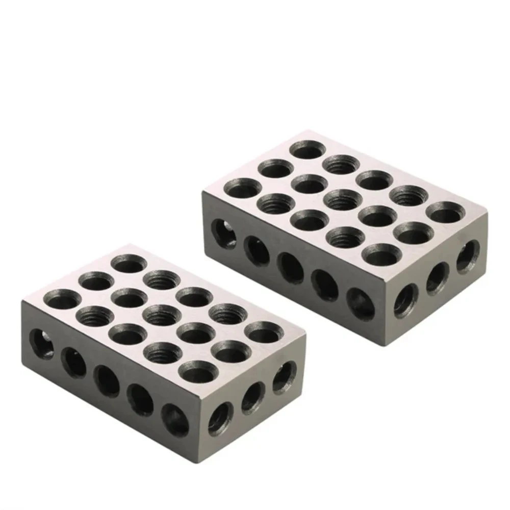 2pcs Hardened Steel 1-2-3' Blocks 0.0002' Precision Matched Machinist 123 Milling Tool 23 Holes 25-50-75mm Block Gauge