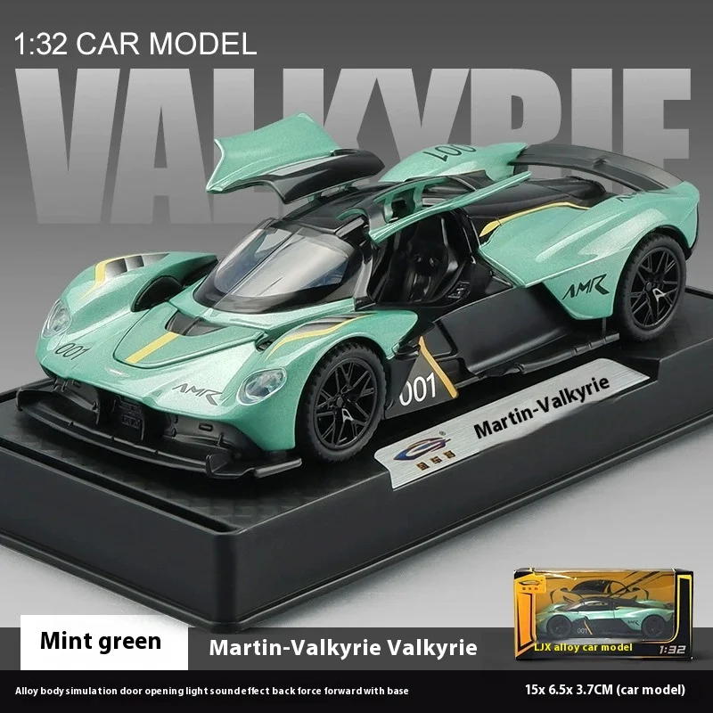 1: 32 Aston Martin Valkyrie Sports Car Model Simulation Alloy Sound And Light Feedback Children'S Toy Car Model Collectible Orna