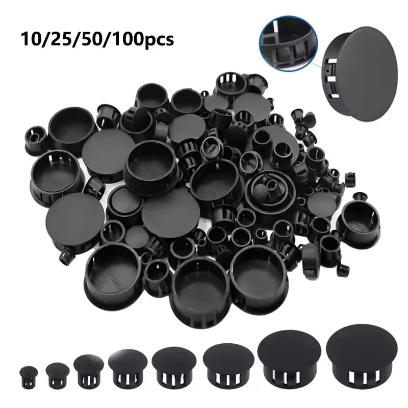 Nylon Quick End Cover Round Press Caps Round Plastic Plug Hole Cover Cap Snap on Inserts Plug Bung 20mm 22mm M25 28mm 30mm M32