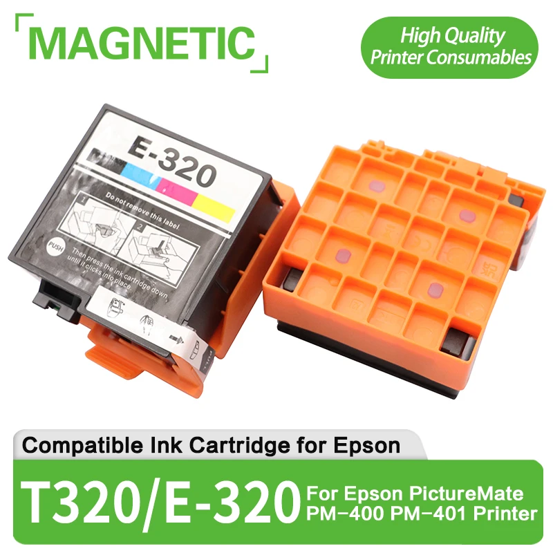 

T320 E-320 Цветной струйный картридж премиум-класса для Epson PictureMate PM-400 PM-401 Чернильный картридж для принтера черного цвета