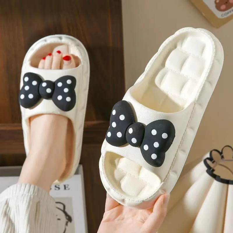 EVA Casual Slippers Home Flats Bow Designer Shoes Women 2024 Trend Summer Cartoon Cute House Platform Slides Girls Soft Sandals