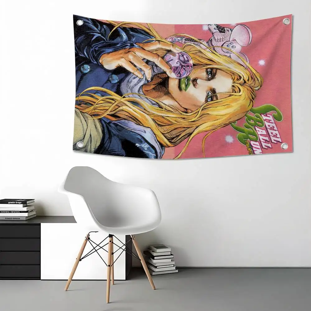 J-JOJOs G-Gyro Z-Zeppeli Flags for Bedrooms Home Decor Items Outdoor Decors Garage Decoration Flaga
