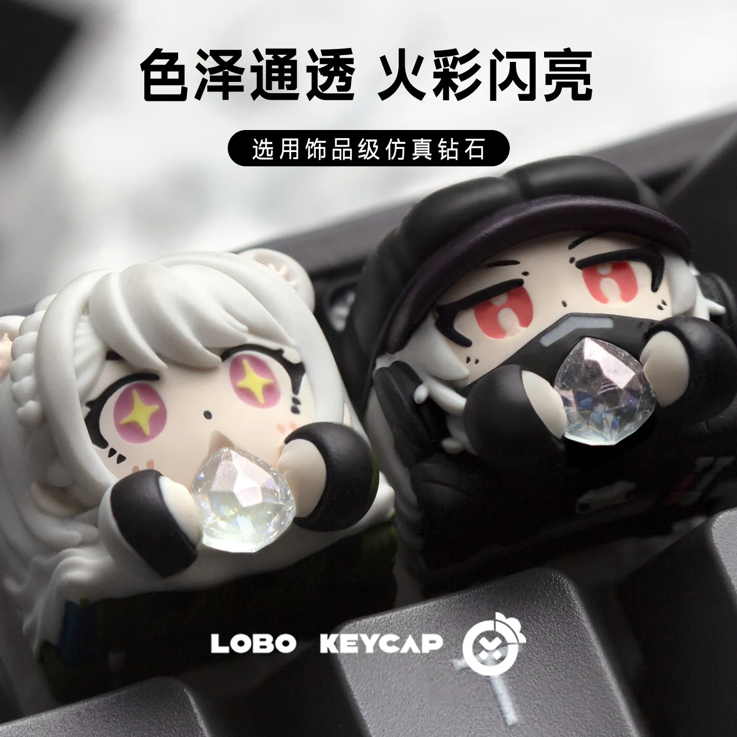 Delta Luna Keycaps Anime Cute Artisan Key Caps Mechanical Keyboard Heart of The Ocean Resin Personality Keycaps Gaming Accessory