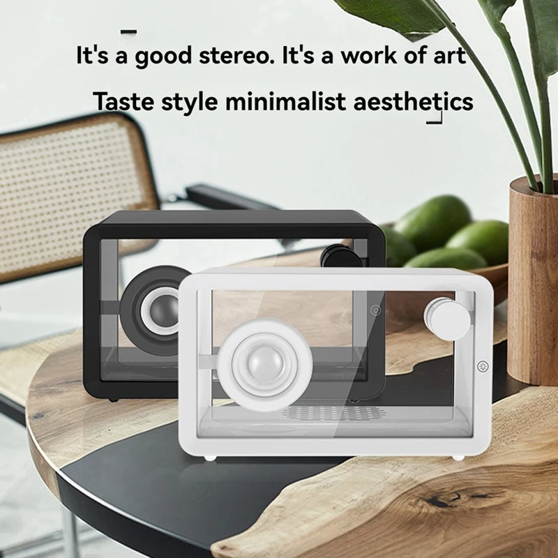 A73E-Portable Colorful RGB Simple Desktop Small Speaker LED Atmosphere Light Transparent Bluetooth Speaker