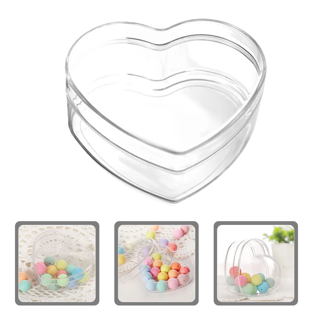

12Pcs Heart Present Boxes Sturdy Transparent Acrylic Candy Box for Holiday Party Favors Snacks Storage Organization
