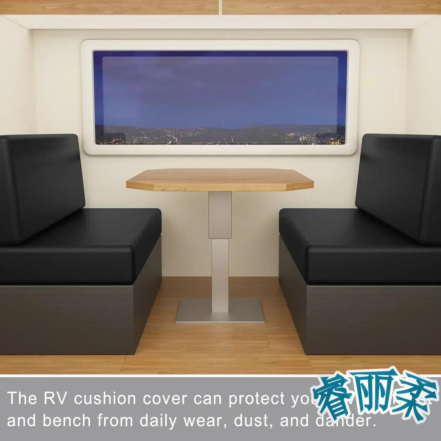 PU Leather RV Dinette Cushion Cover Set of 2 Waterproof Camper Cushion Slipcover RV Couch Cover RV Camper Car Bench Washable