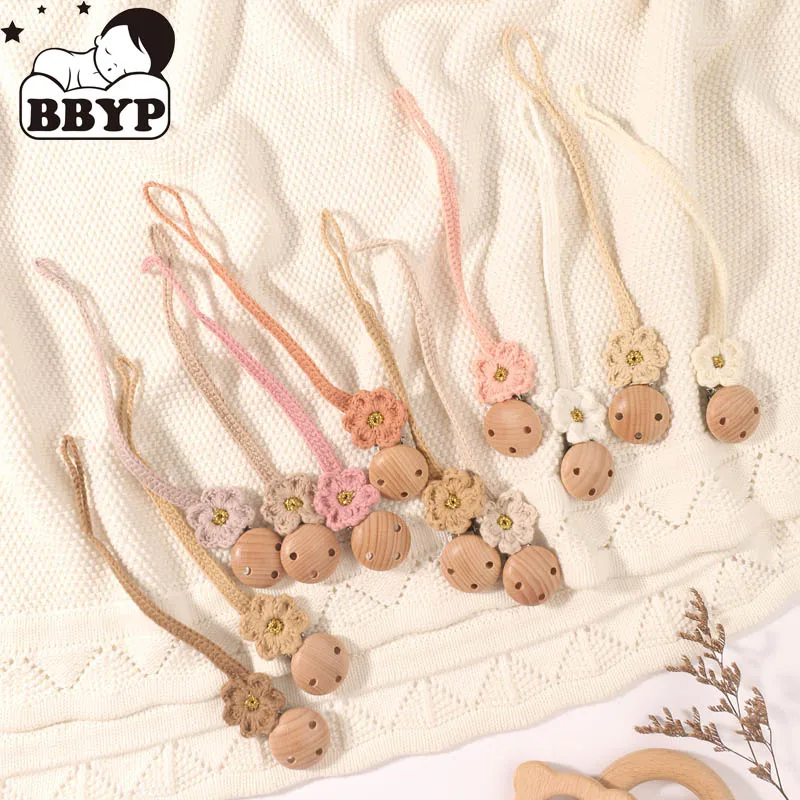 

2Pcs Handmade Baby Pacifier Clip Chain Dummy Holder Soother Pacifier Clips Strap Nipple Holder Infant Feeding Babies Accessories