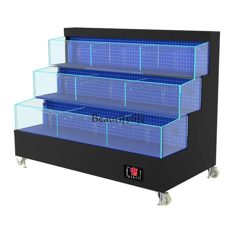 Mobile Seafood Pool Customized Supermarket Aquatic Products Shop Fish Tank Shellfish Dedicated Refrigerator Integrated Equipment