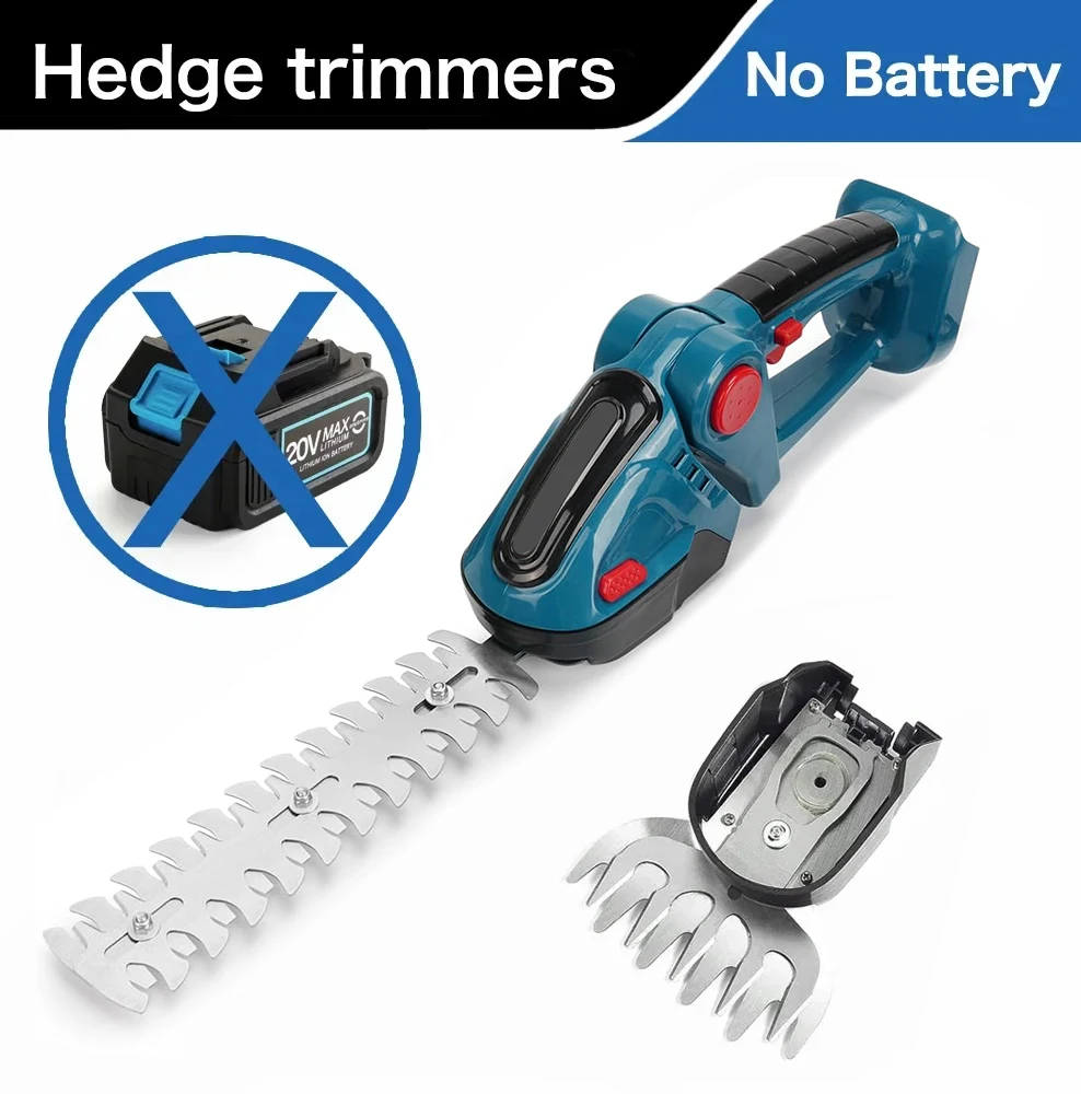 2-in-1 200MM Elektrische Heckenschere Handgeführter Rasenmäher Gartenschere Elektrowerkzeug für Makita 18V Akku – Detail 8