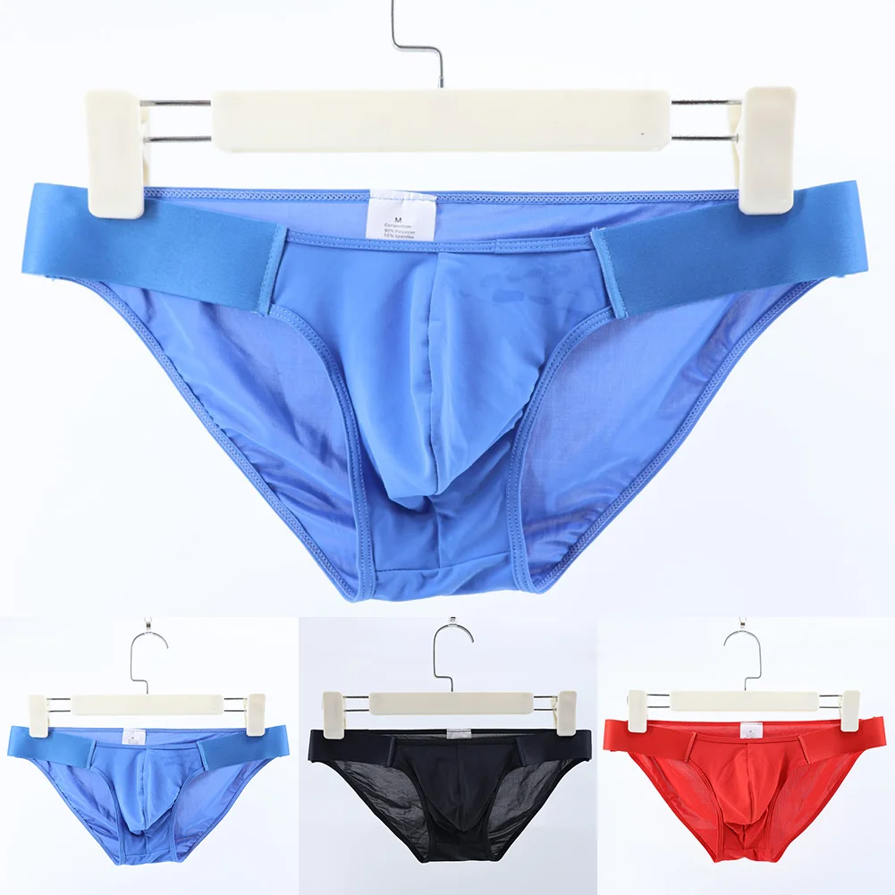 

Men Solid Elastic Wide Belt Brief Seamless Underwear U Pouch Lingerie High Fork Breathable Underpants Soft Sleep Panties Classic