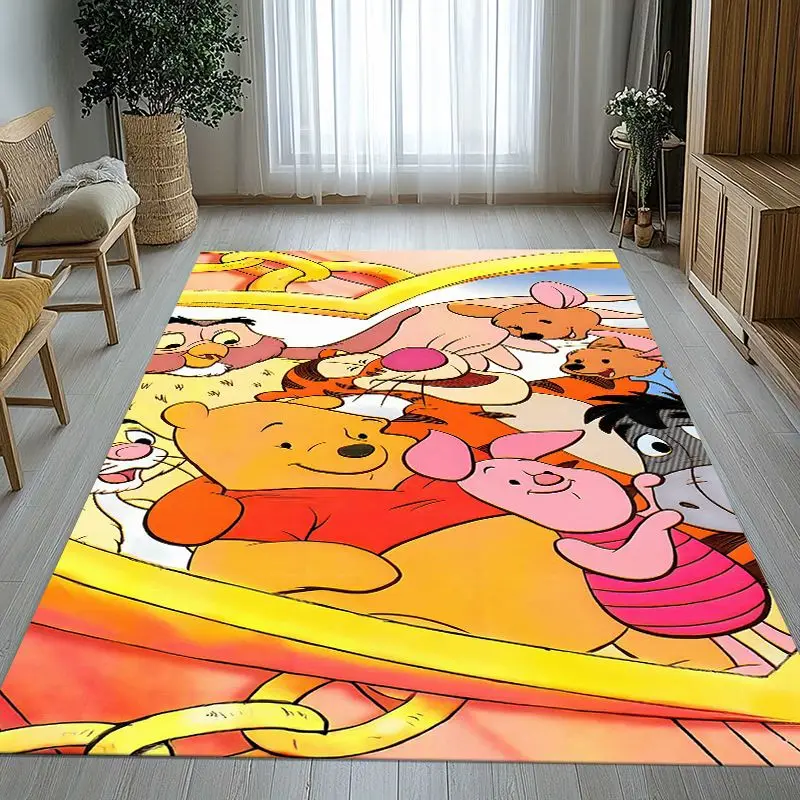 Kawaii W-Winnie Pooh Bear Cartoon Soft Non-Slip Large Area Rug for Living Room,Bedroom Playroom Carpet Mat for Sofa,Home Decor