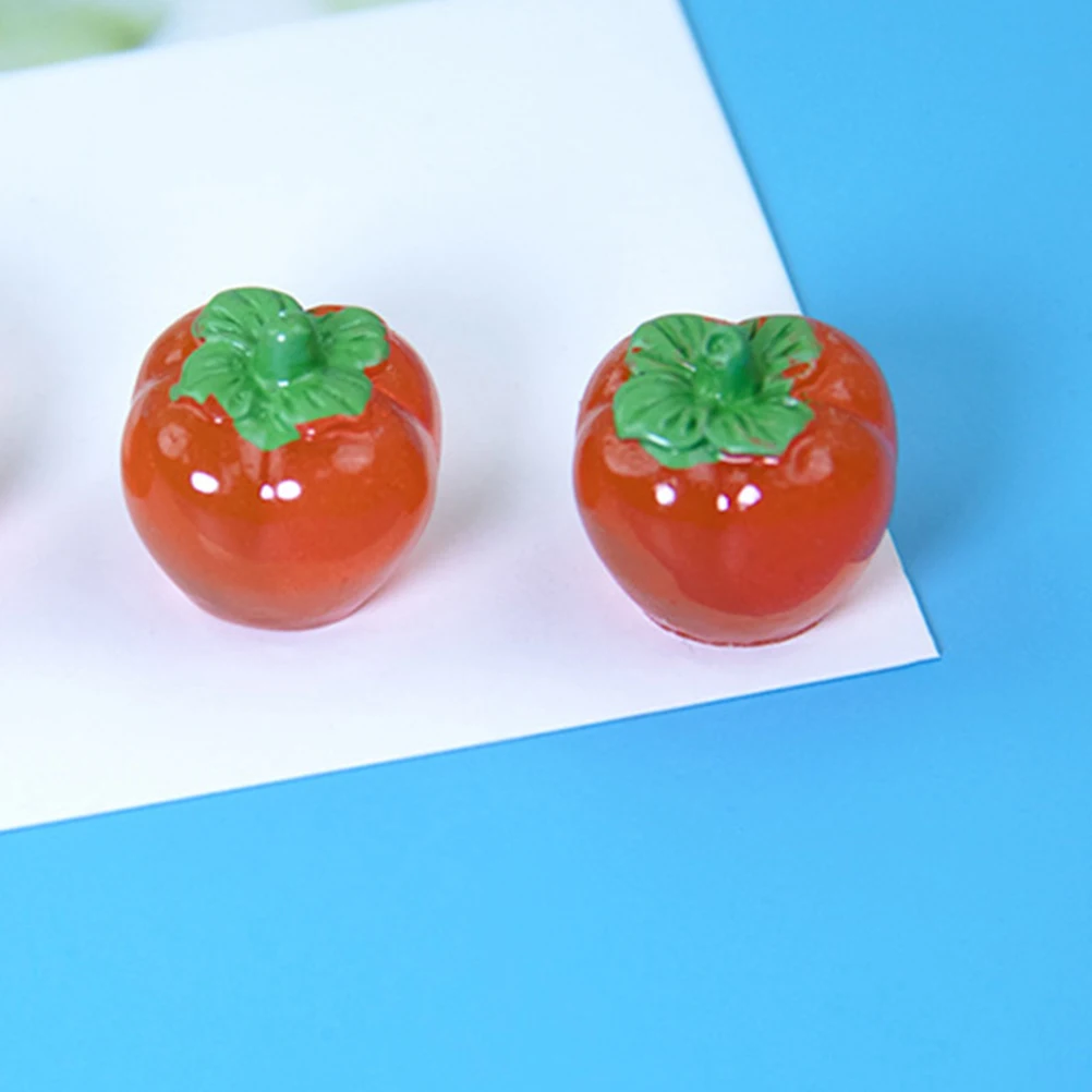 

Luminous Persimmon Jewelry Little Decoration Props Glow-in-the-dark Fruit Resin Ornament