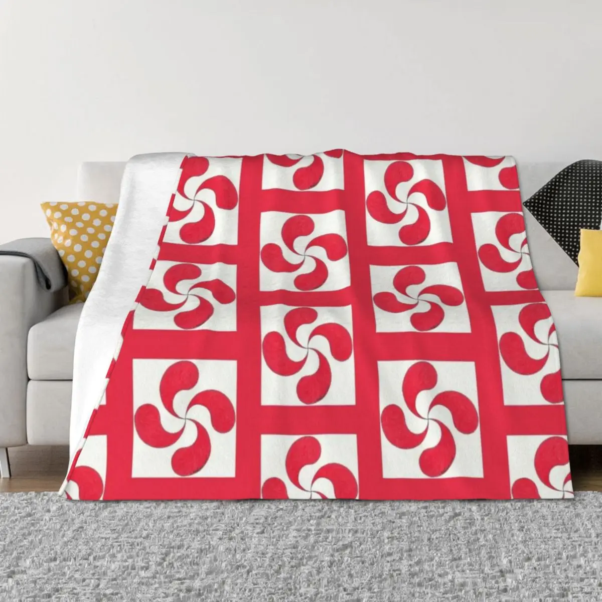 

Basque Cross - Lauburu Throw Blanket Summer Beddings Retros Furrys Fashion Sofas Blankets