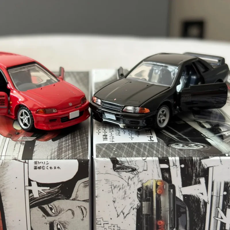 Takara Tomy Tomica Premium Unlimited 1/64 Initial D Nissan Skyline GTR BNR32 R32 Honda Civic EG6, modèle de voiture en métal à collectionner.