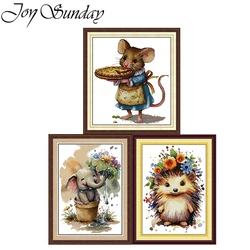 Joy Sunday Kit punto croce simpatici modelli di animali stampati contati tessuto Aida 16CT 14CT 11CT Art Craft Kit da ricamo fai da te nuovo