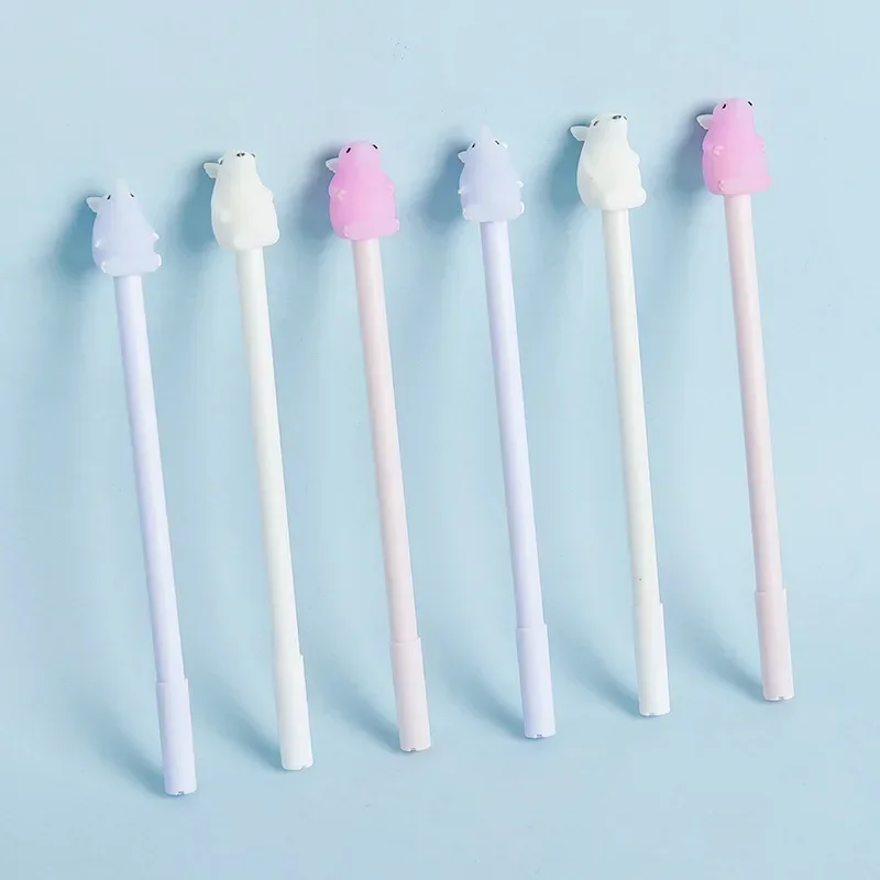 

36 шт., гелевые ручки с рисунком белого медведя, милая стильная ручка, студенческие креативные канцелярские принадлежности, каваи, школьные принадлежности B