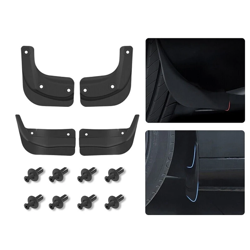 For Tesla Model 3 Highland 2024 Car Wheel Mud Flaps Splash Guards Mudflaps Front Rear Fender TPE Mudguards Accessories