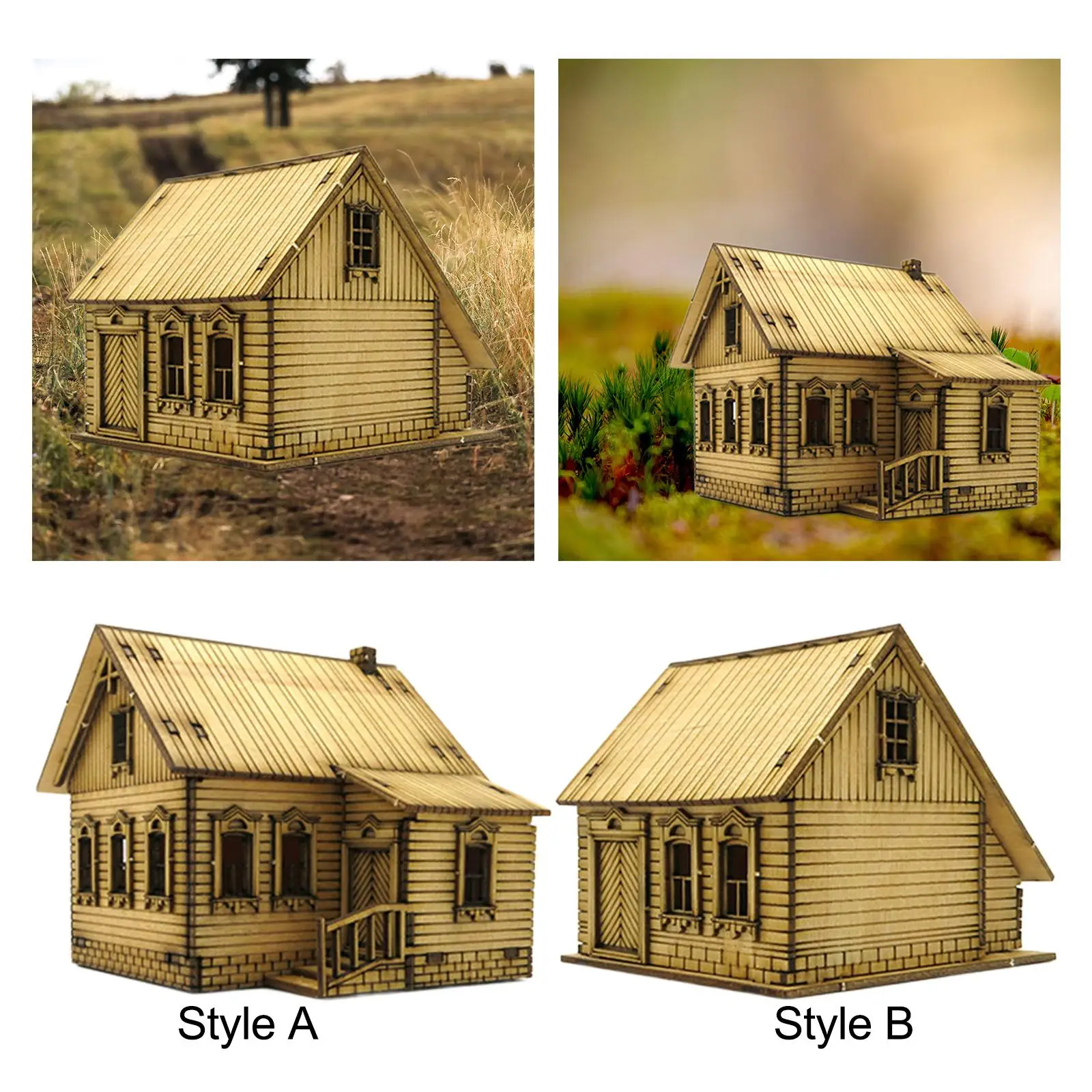 1/72 Handmade Miniature House, Architecture Scene Model, Unassembly for Micro Landscape