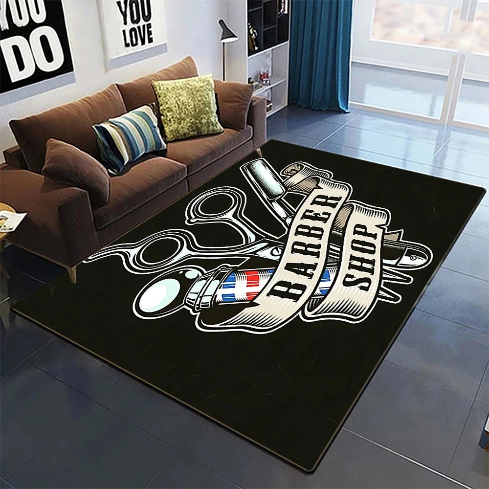 Sign Expert Barber Shop Carpet for Living Room Home Decoration Sofa Table Large Area Rugs Lounge Entrance Door Mat Non-slip Mat