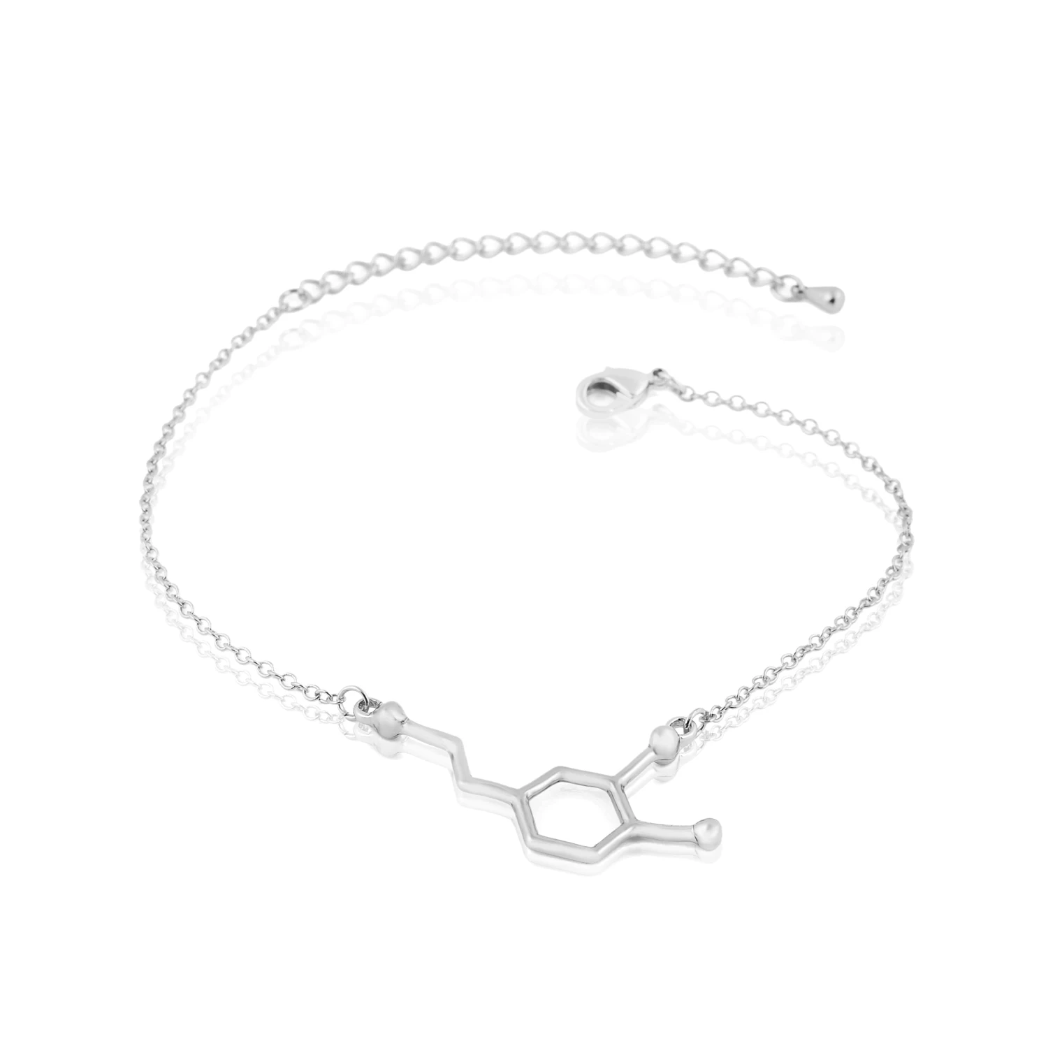 Unique Fashion Serotonin Molecule Bracelets Chemical Formula Charm Bangle Hormone Molecules Bracelet Nurse Jewelry Wholesale