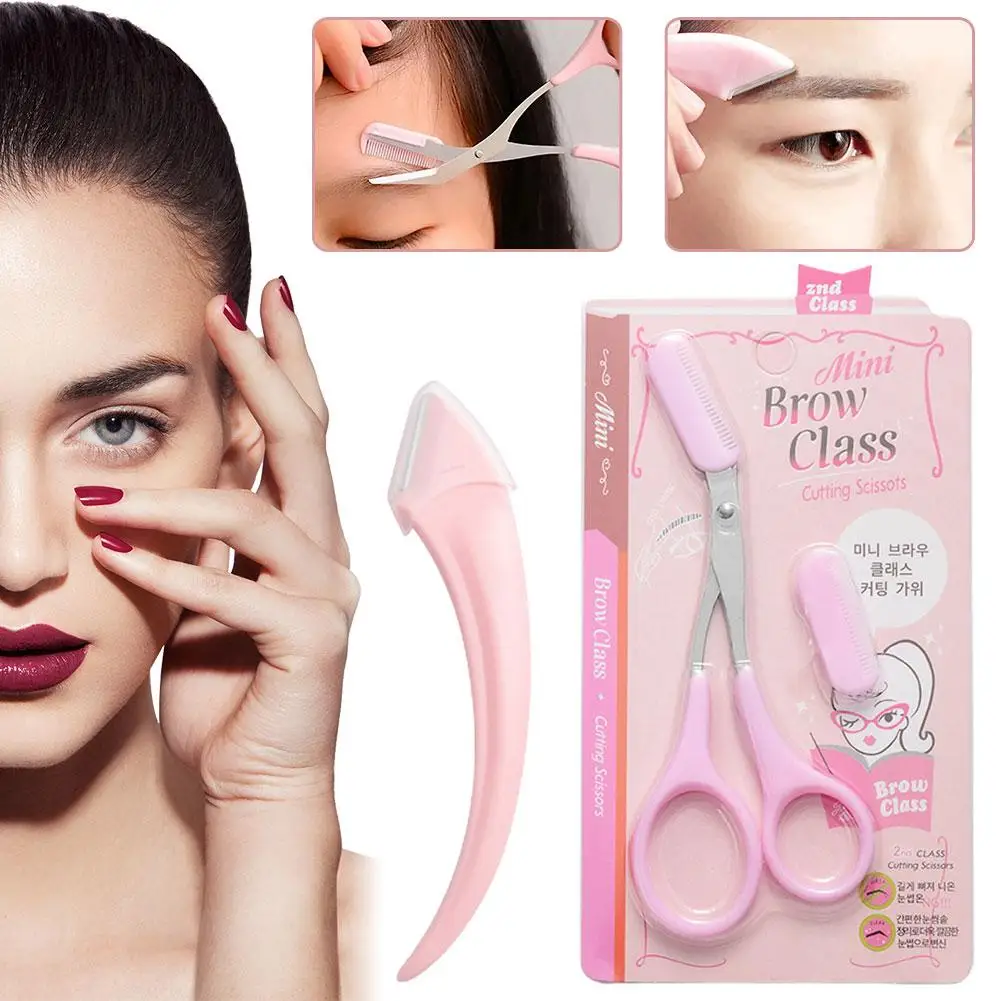 Eyebrow Trimming Knife Eyebrow Face For Women Professional Eyebrow Scissors With Comb Brow Trimmer Scraper Accessorie W2x3