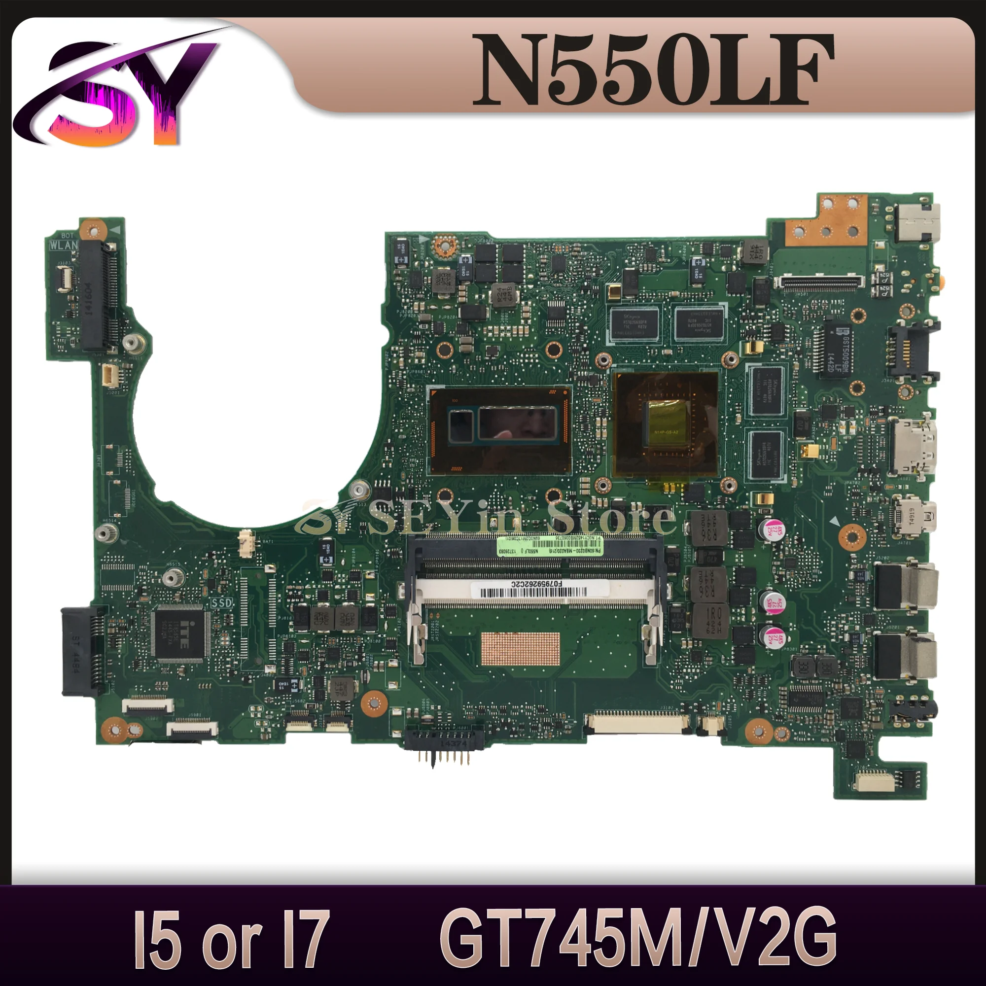 

Notebook Mainboard For ASUS N550LF N550L Q550LF Q550L Laptop Motherboard I5-4200U I7-4500U GT745M/2G MAIN BOARD TEST OK